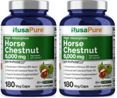 NusaPure Horse Chestnut Extract bottle shows a high absorption formula for daily use.
