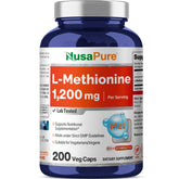 NusaPure L Methionine 1200mg capsules for convenient daily vegan support