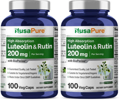 NusaPure Luteolin Complex bottle cap close-up for quick daily use.
