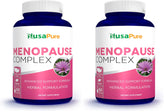 NusaPure Menopause Complex bottle front with capsules for daily support.