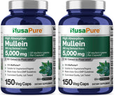 NusaPure Mullein Leaf Capsules bottle front, 10:1 extract for daily use.
