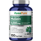 NusaPure Mullein Leaf Capsules front bottle for daily vegan use