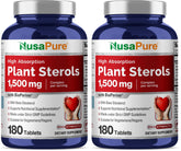 NusaPure Plant Sterols 1500 mg bottle showing high potency formula