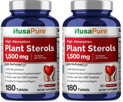 NusaPure Plant Sterols 1500 mg bottle showing high potency formula
