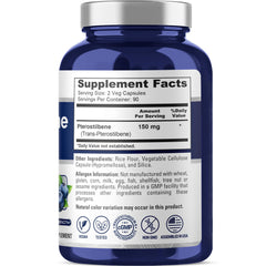NusaPure Pterostilbene capsules inside the bottle highlight convenient daily dosing.