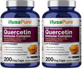 NusaPure Quercetin Complex bottle front with capsules for daily immune support