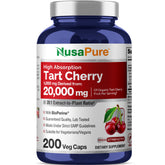 NusaPure Tart Cherry 20:1 extract bottle for convenient daily use.