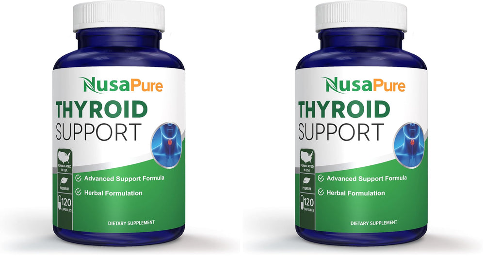 NusaPure Thyroid Support bottle front for daily wellness and easy dosing
