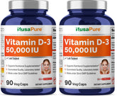 NusaPure Vitamin D3 bottle front view for daily vegan supplementation.