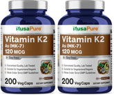 NusaPure Vitamin K2 MK-7 120 mcg bottle showing high potency