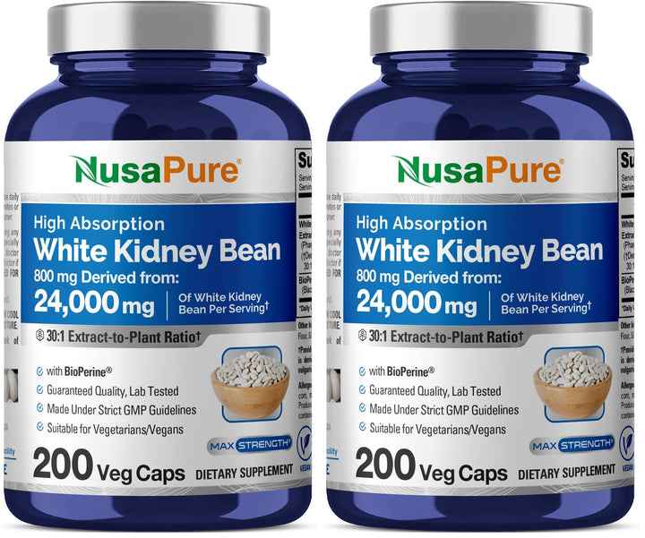 NusaPure white kidney beans 30:1 extract bottle shows concentrated potency for daily use.