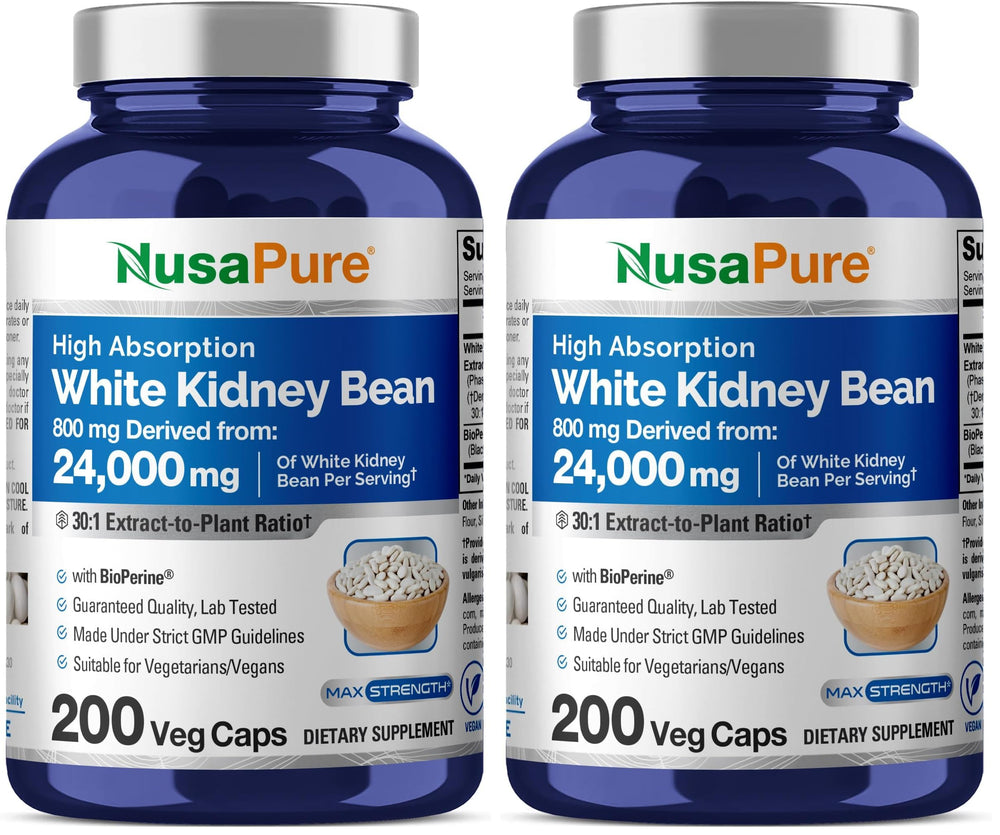 NusaPure white kidney beans 30:1 extract bottle shows concentrated potency for daily use.