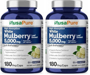NusaPure bottle displaying 10:1 white mulberry extract for daily use