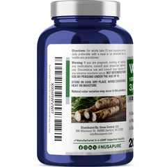 NusaPure Wild Yam label close-up highlighting quality ingredients.