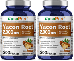 NusaPure Yacon Root Extract 2000mg bottle for easy daily supplementation.