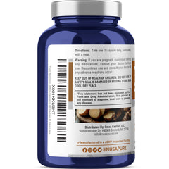 NusaPure Yacon Root Extract capsules arranged for vegan, non-GMO daily use.