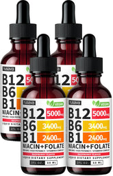 NUSAVA B12 Drops bottle front with raspberry flavor and daily energy potential