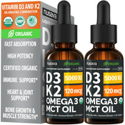 NUSAVA D3 K2 drops bottle pour for quick, precise dosing.