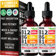 NUSAVA vitamin B12-B6 liquid drops bottle front view for daily support