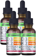 NUSAVA D3 K2 drops in strawberry bottle for easy daily use and potential immune support