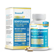 NUSORAN Ultra Benfotiamine bottle showing the 13-in-1 formula for daily vitality