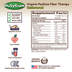 Closeup of organic brown cane sugar with NuSyllium fiber ingredients