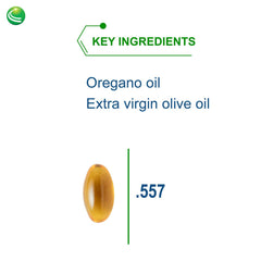 Nutra BioGenesis oregano oil softgel label highlights carvacrol content.
