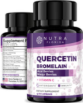 Nutra Florida Quercetin 500mg bottle provides antioxidant support for daily wellness.