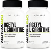 NutraBio Acetyl L-Carnitine bottle front for mental clarity and energy support.