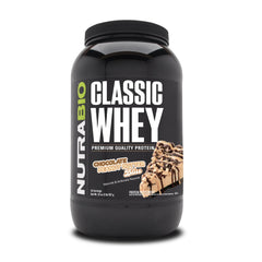 NutraBio Classic Whey label close-up showing transparency and clean protein for daily protein needs.