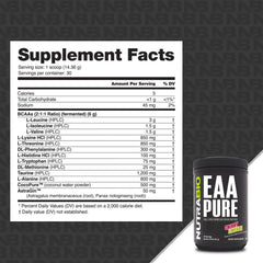 Glass of NutraBio EAA Pure cherry limeade ready to mix for a refreshing workout beverage.