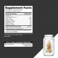NutraBio Whey Isolate scoop showing 25 g protein per serving for a quick refuel.