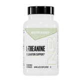 NutraBio L-Theanine 200mg bottle for calm focus and daytime support.