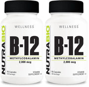 NutraBio Methyl B-12 bottle front view for daily energy support