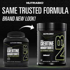 NutraBio unflavored creatine scoop for easy measuring