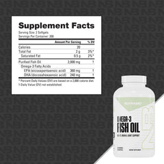NutraBio Omega-3 softgels close-up showing smooth capsules for daily use.