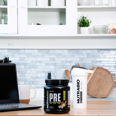 NutraBio PRE Workout old formula scoop ready for a quick pre-workout mix.