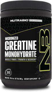 NutraBio Pure Micronized Creatine Monohydrate packaging highlights purity for reliable training support.