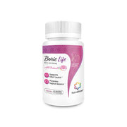 NutraBlast boric acid vaginal suppositories box front promoting gentle intimate balance.