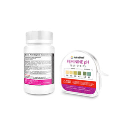NutraBlast boric acid suppositories daily-use packaging with quick-start guide