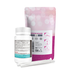 NutraBlast vaginal applicator set ready for easy, mess-free insertion at home.
