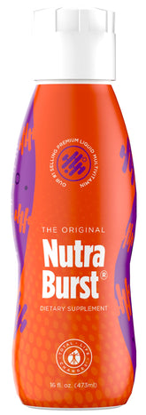 NutraBurst liquid multivitamin bottle pour supports daily nutrition