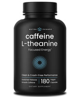 NutraChamps caffeine pills bottle with sustained-release formula for focused study sessions
