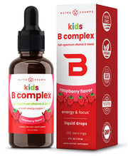 NutraChamps Kids B Complex bottle with drops for focused daytime energy