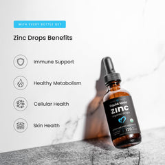 NutraChamps zinc dropper close-up highlighting easy dosing for all ages