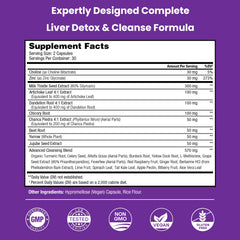 Close-up of NutraChamps Liver Cleanse label on bottle