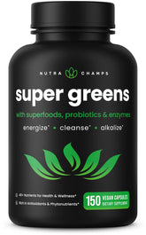 NutraChamps Organic Super Greens bottle for daily greens routine and energy