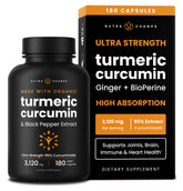 NutraChamps Turmeric Curcumin bottle highlighting joint comfort potential