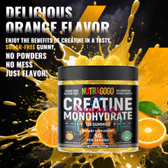 Gummies close-up highlighting chewy texture and orange electrolyte blend.