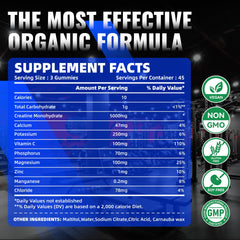 Three gummies per serving are shown for easy creatine intake with NUTRAGOGO.